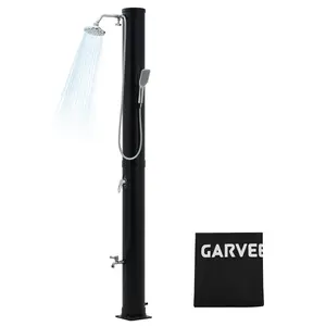 GAOMON Outdoor Shower – 35L Octagon Design, Freestanding Pool & Spa Accessory with Handheld Shower Head and Protective Cover, Hot & Cold Water Adjustment – Perfect for Backyard, Sauna, Garden