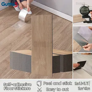 25pcs/50pcs Retro Wood Grain Floor Tiles, Self-Adhesive, Waterproof, Durable, DIY Removable, for Kitchen, Living Room, Office, Store Decor