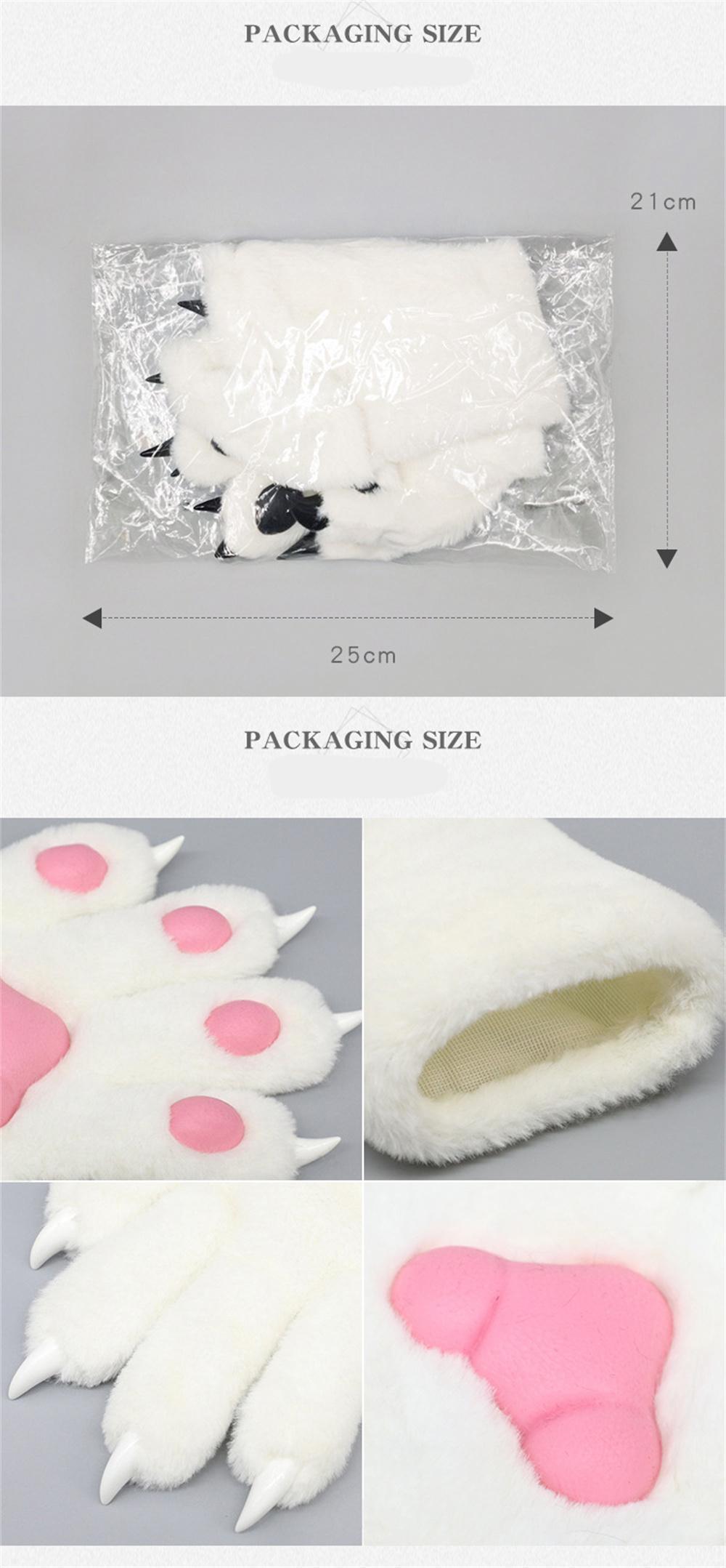 6 Colors Girls Women Cat Paws Gloves Anime Plush Cosplay Accessories Comic-con Stage Show Party Fursuit Mittens Furry Kig Claw