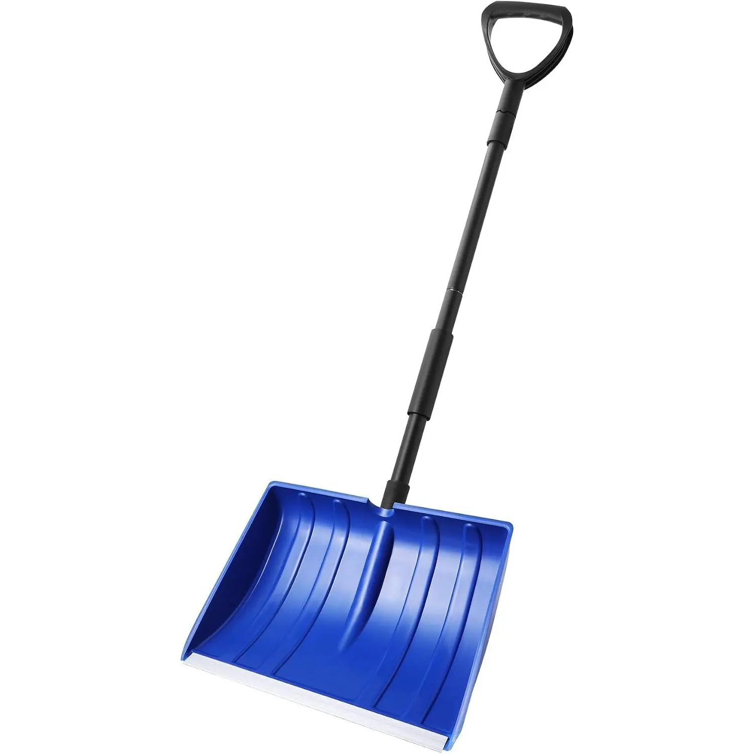 55 Inch Snow Shovel for Driveway Garage Snow Removal with D-Grip Handle, Aluminum Strip, Large Capacity for Garden Car Camping Outdoor