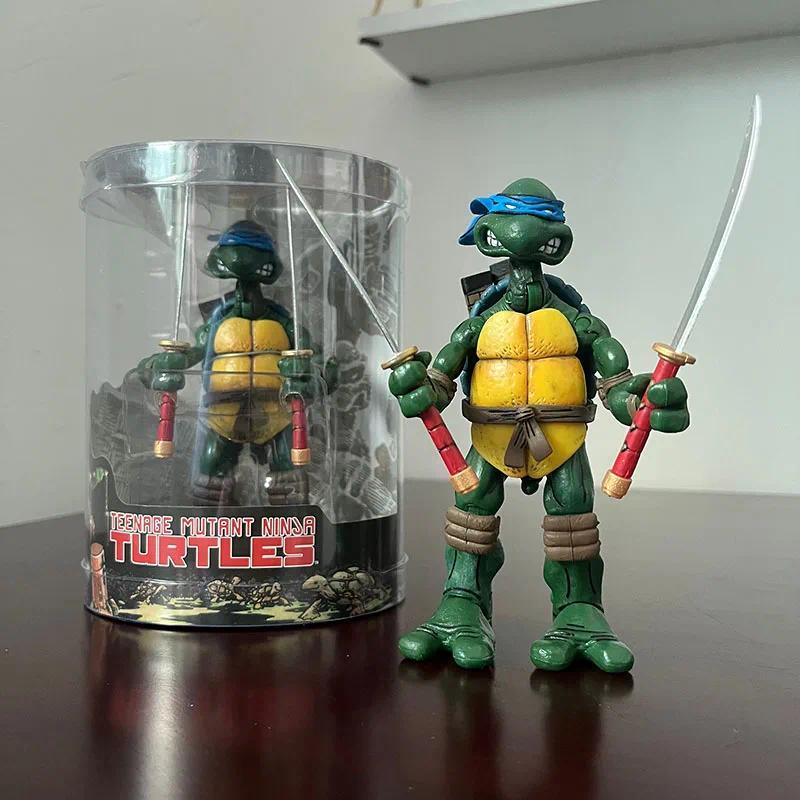 4pcs Teenage Mutant Ninja Turtle Action Figure NECA Raph Leonardo Donatello Mikey Figuras Comic TMNT Collection Model Toys Gift popular