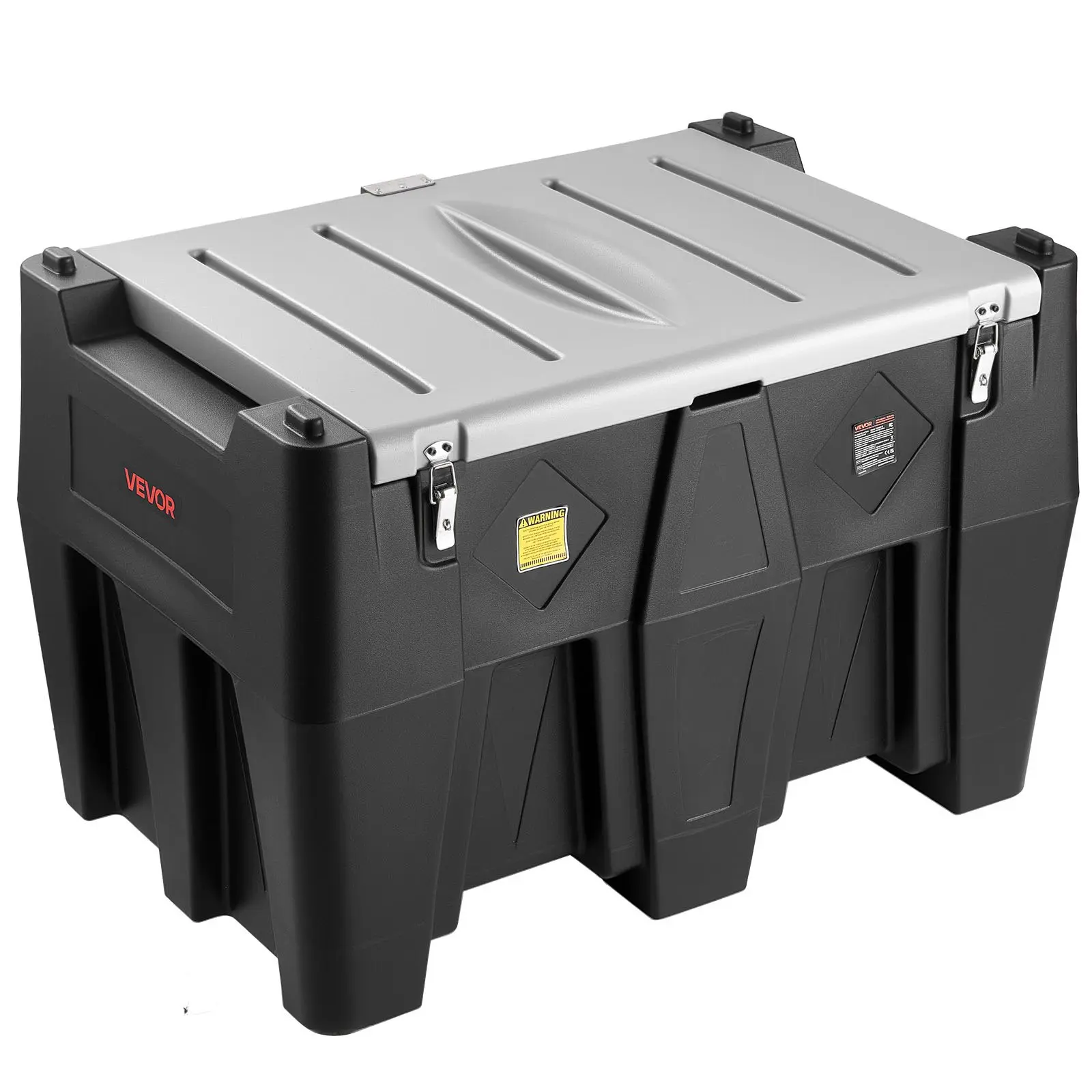 VEVOR Portable Diesel Tank, 128 Gallon Capacity 10 GPM Flow Rate, Gas Fuel Tank with 12V Electric Transfer Pump and 13.1ft Rubber Hose, PE Diesel Transfer Tanks for Easy Fuel Transportation, Black