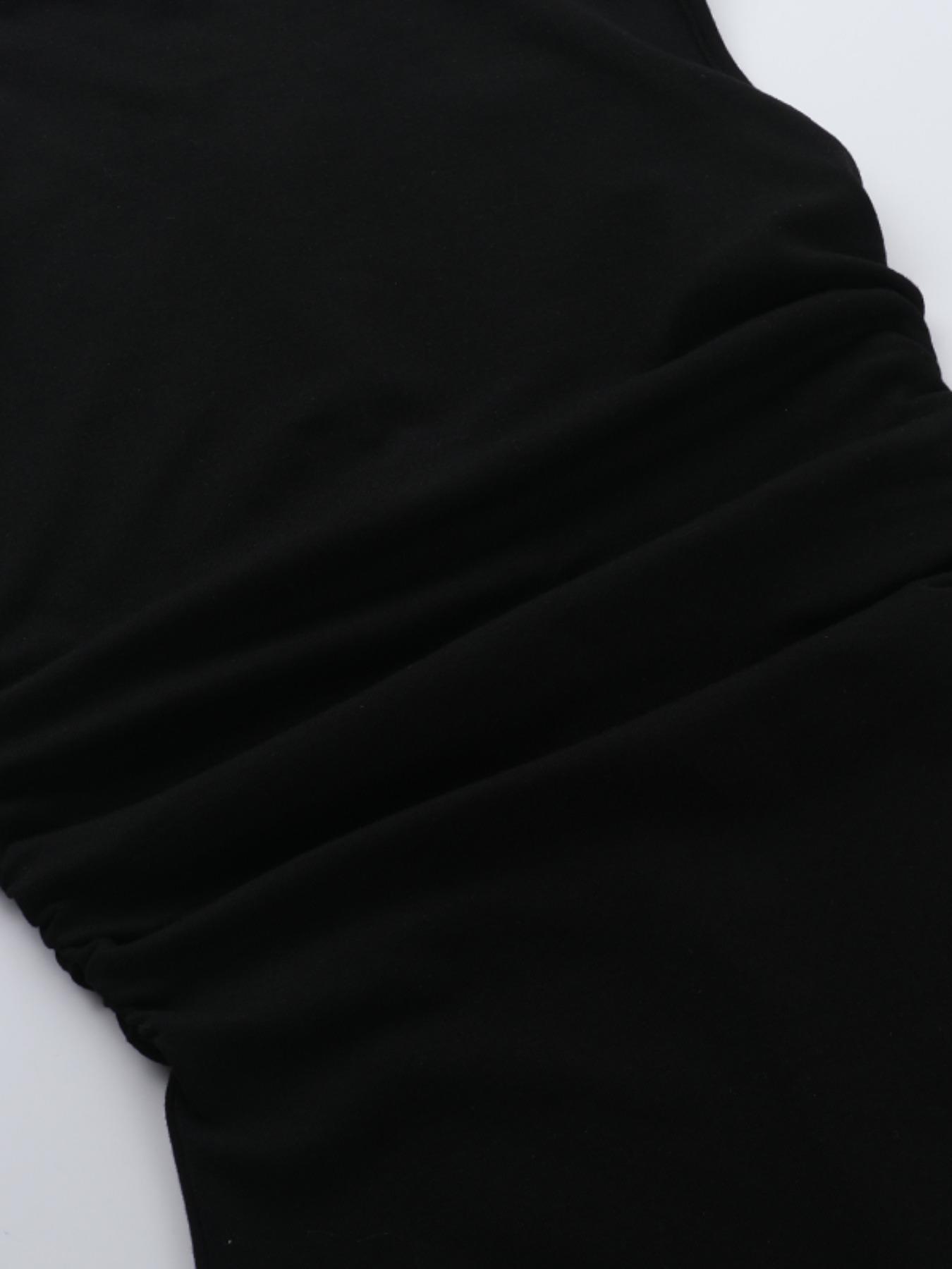 Women's Solid Mock Neck Fitted Bodycon Dress, Chic Fashion Casual Sleeveless Dress for Daily Outdoor Wear, Women Dress for Summer