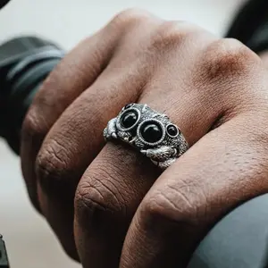 Adjustable Open Animal Theme Jumping Spider Ring, Freak Gift for Her (Sports & Outdoor Protective Gear Accessory), Adjustable Open Rings, Animal Theme Ring