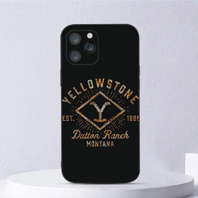 Yellowstone American TV series Phone Case Compatible with iPhone 16/15/14/13/12/11 Pro Max/Plus Soft Silicone Black Cover Protector Protection