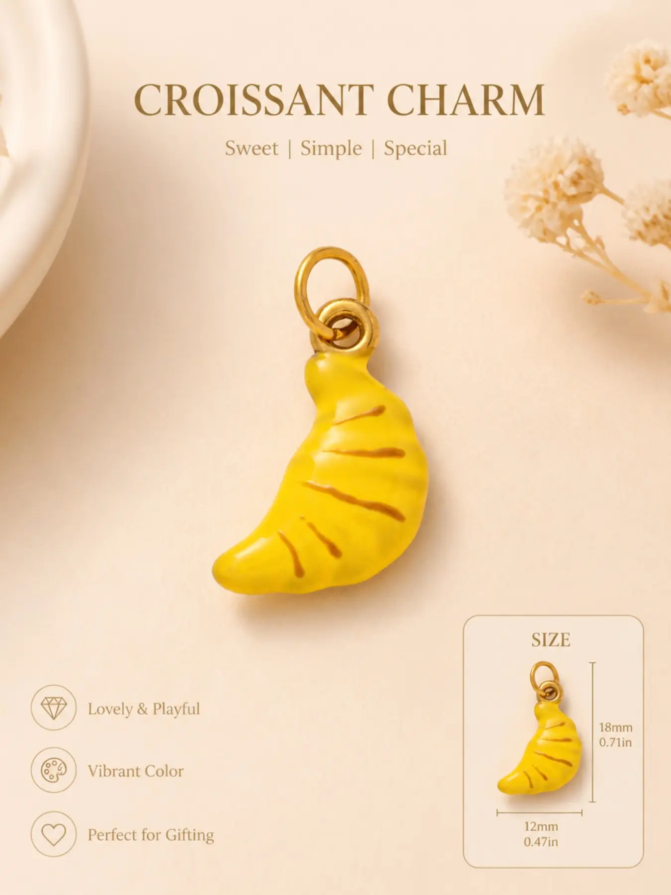 1PC Fashionable Minimalist Commuter Versatile Pendant, Enamel Painted, Flowers, Apples, Cherries, Cherry Tomatoes, Horn Bag, Cup, Lifestyle & Gourmet Series Pendant, DIY Fashion Accessory for Keychains, Bags, and Jewelry, Charms For Bags