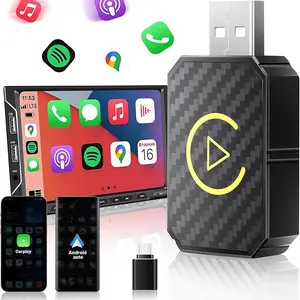2026 Upgraded Wireless CarPlay & Android Auto Adapter, USB Plug-and-Play Dongle, Car Connectivity Adapter, Low Latency Fast Stable Connection for iPhone & Android Phones