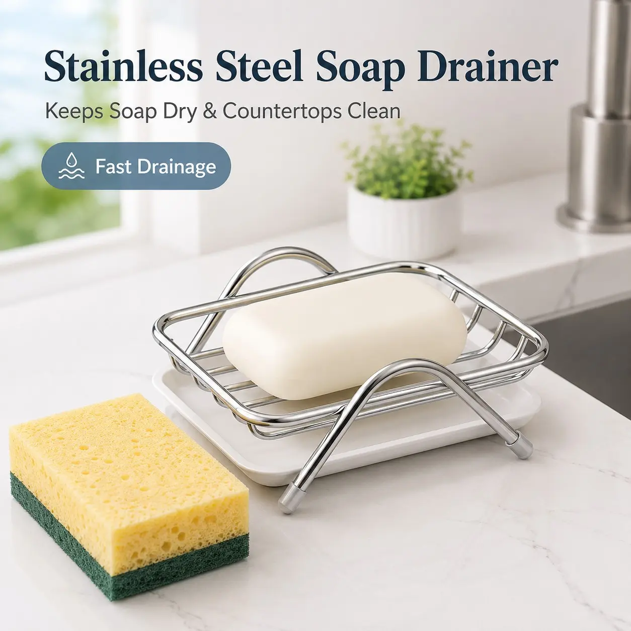 Stainless Steel Soap Holder, Waterproof Bathroom Shelf, No Drilling Required, High-End Toilet Accessory, New Design Soap Box