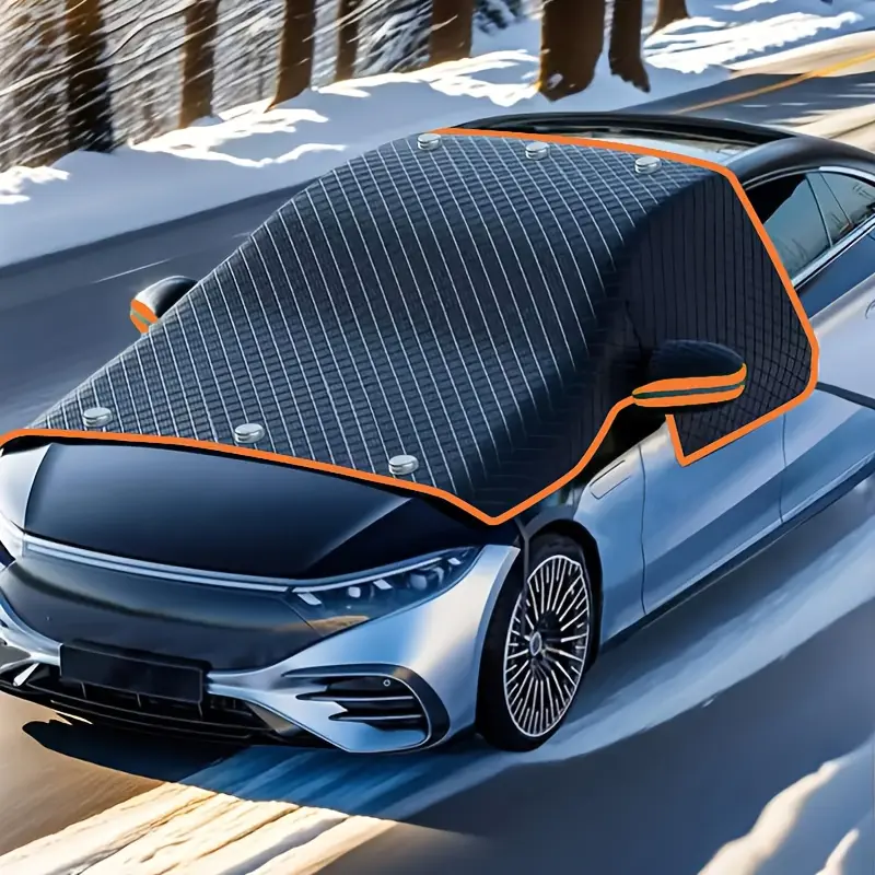 1pc Magnetic Universal Car Sunshade-Heat-Insulating, Sun-Blocking, Snow-Proof, Wind-Proof, And Leaf-Proof; Triple-Window Extendable Sunshade Cover for Suvs And Sedans