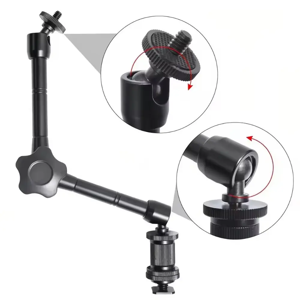 7 inch or 11 inch Articulating Magic Arm + Super Clamp for DSLR Rig Camera to LCD Monito, LED Video Light Camera Accessories