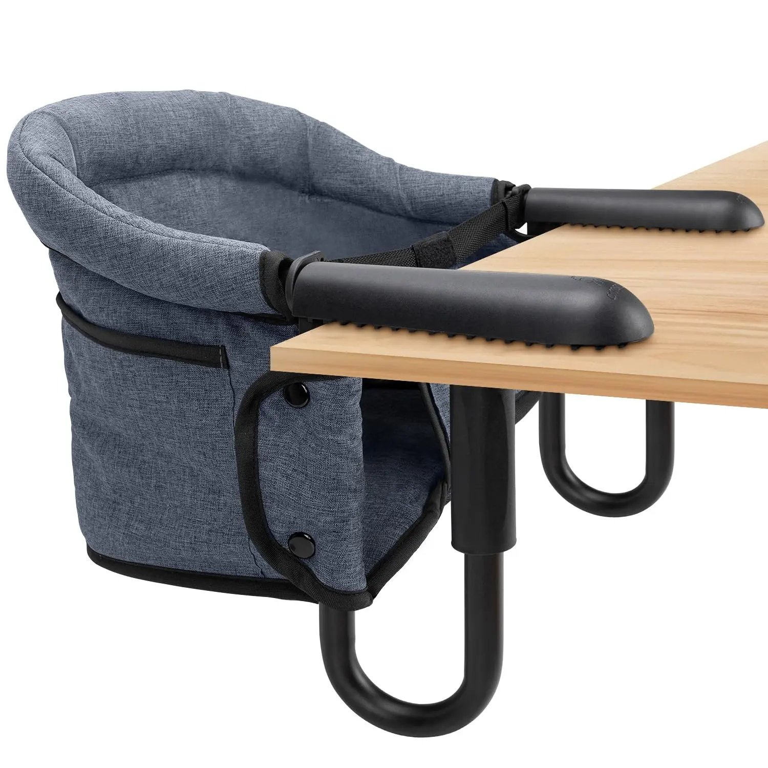 Hook-On Chairs - Portable & Foldable  Babies 6-36 Months, Family & Travel Use with Carry Bag (Grey)
