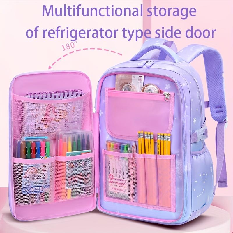 Women's College-Style Nylon Backpack, Lightweight Foldable School Bag, Adjustable Shoulder Straps, Zipper Closure, Bow Decoration, Machine Washable - Suitable for College Occasions, School Bag