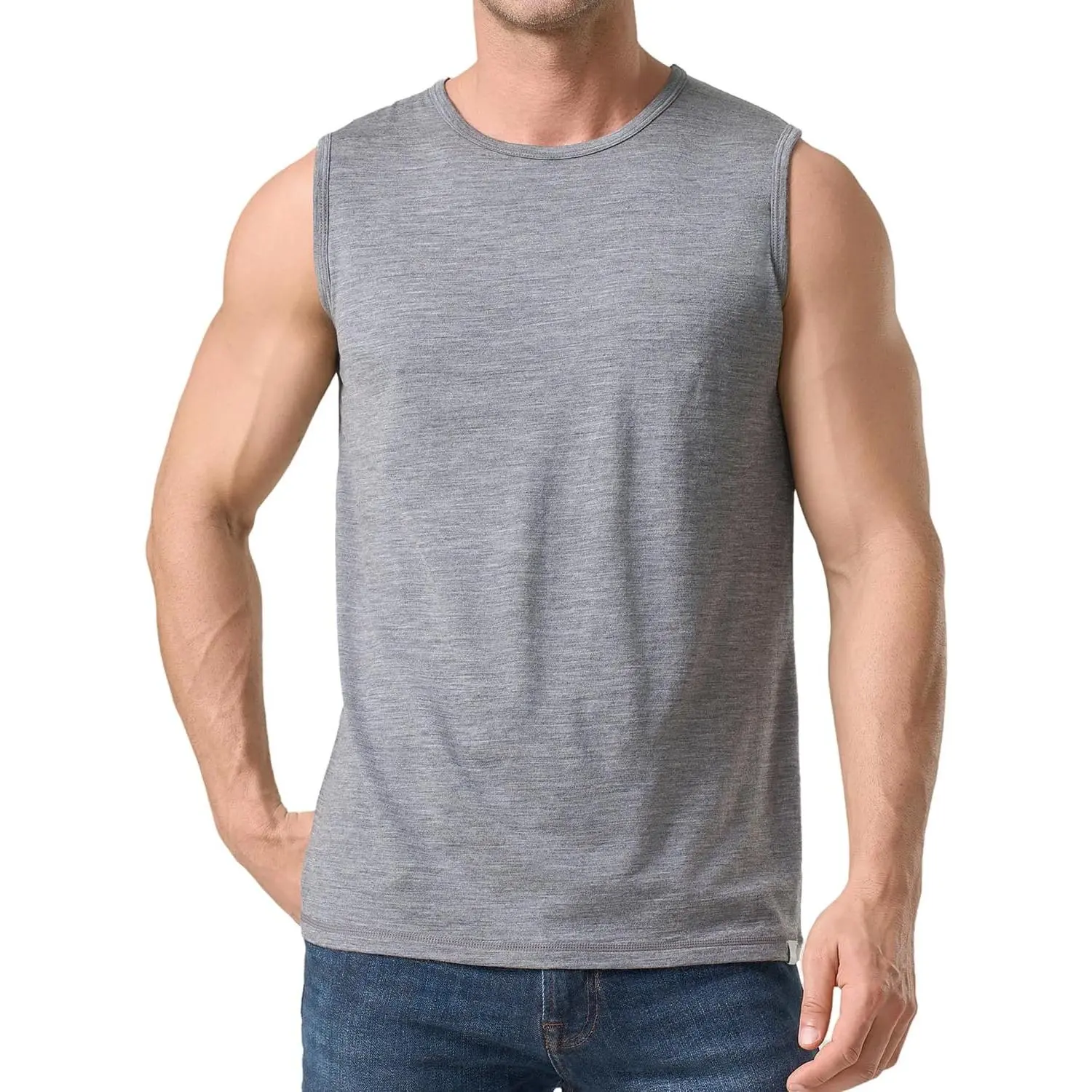 Men’s 100% Merino Wool Tank Top - Casual Menswear, Natural Fabric Active Undershirt, Sleeveless Base Layer for Office Use, Athletic