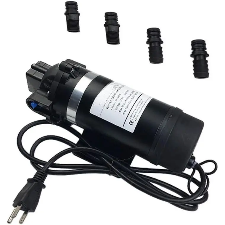 -110V High  Self Priming Water Diaphragm Pump,5LPM/80GPM 160PSI Water  Booster Pump Sprayer for /Misting/Caravan/RV/Boat/Marine