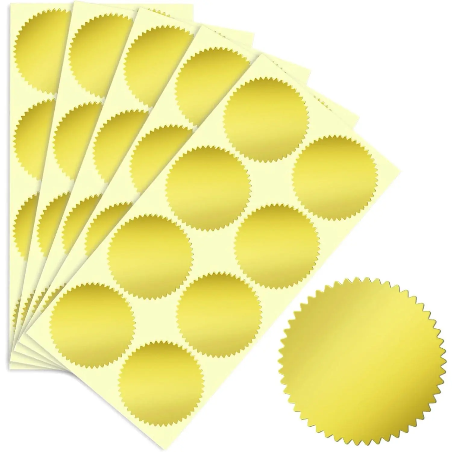 200 count  Foil Seal Stickers - 2" Diameter for Sealing Awards Embossing  and Envelopes Sticker Seals Embossing Stickers