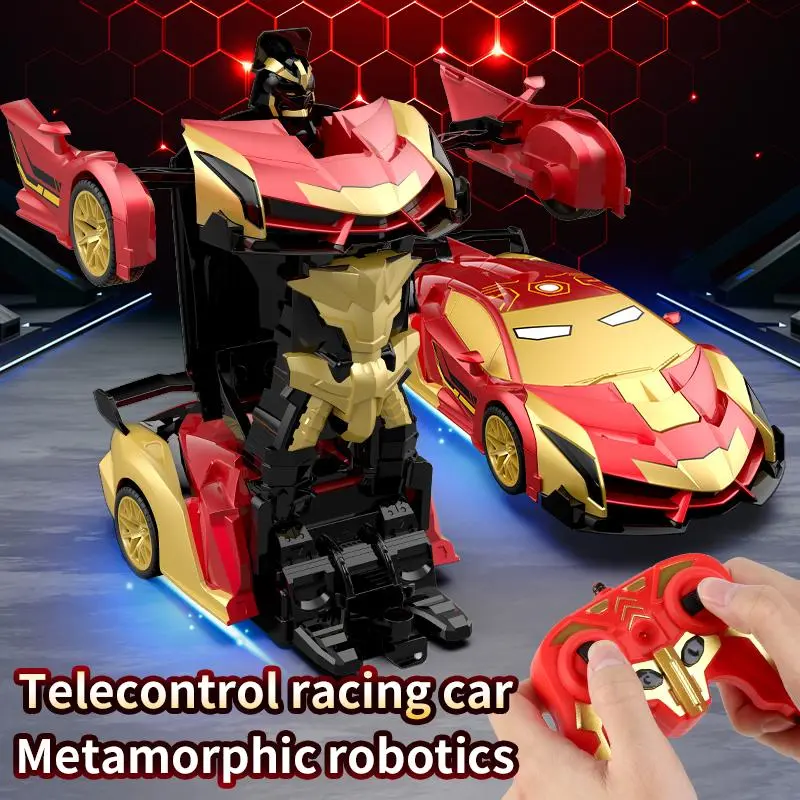 Tibibee Transform Robot RC Car, 1:18 Scale, 2.4GHz Remote Control, 360° Rotation, Rechargeable Batteries, High-Quality ABS, Summer Viral Outdoor Toy for Kids 3-15, Holiday Gift