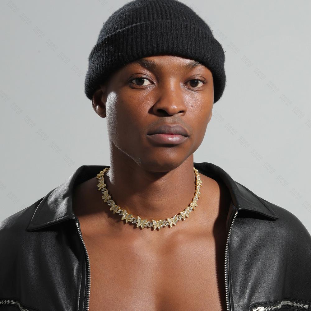 Butterfly Diamond Cuban Chain Fashionable Luxury Necklace Sweater