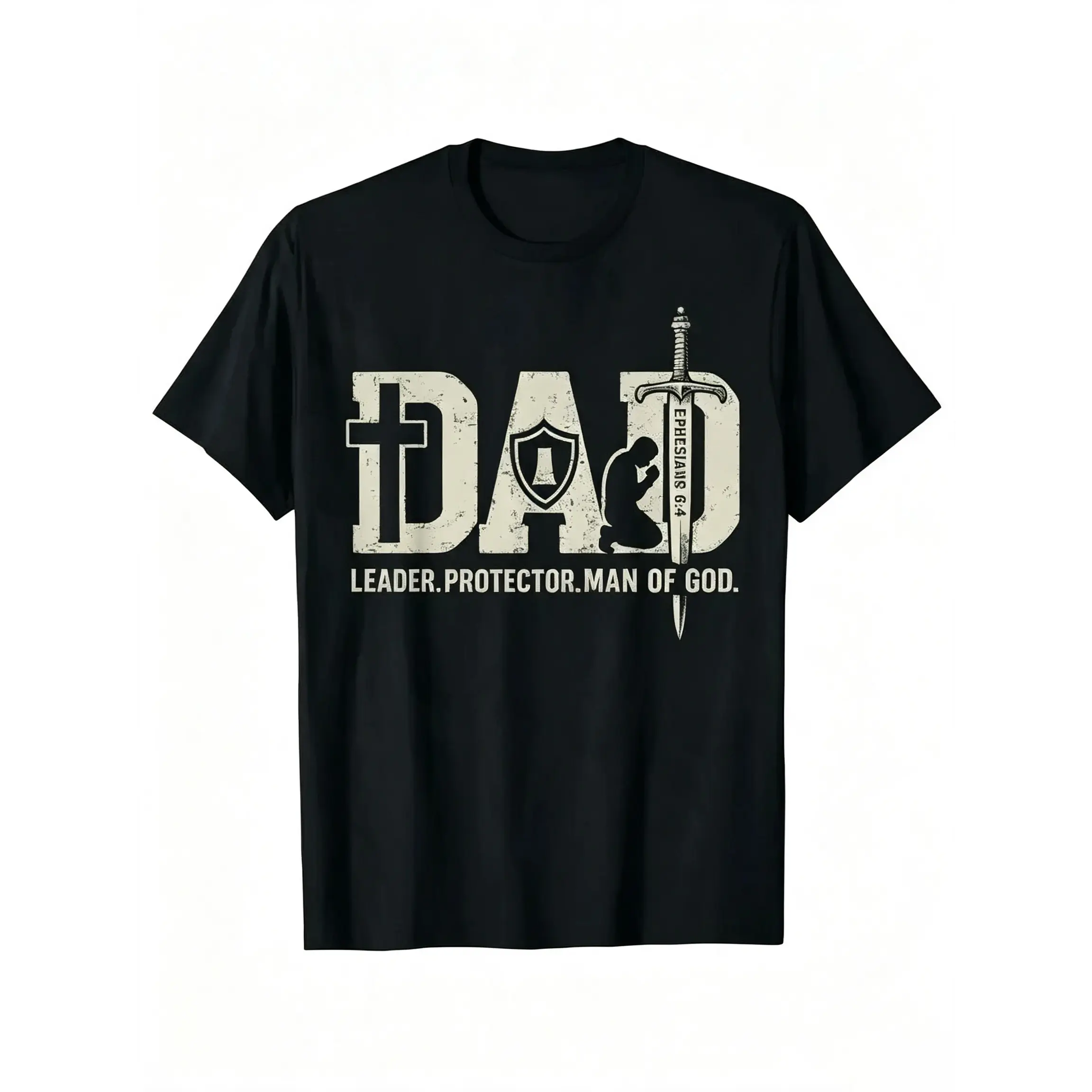 Father's Day Best Dad Vintage Graphic Tee Men's vintage T-shirt of God husband dad Christian father Father's Day