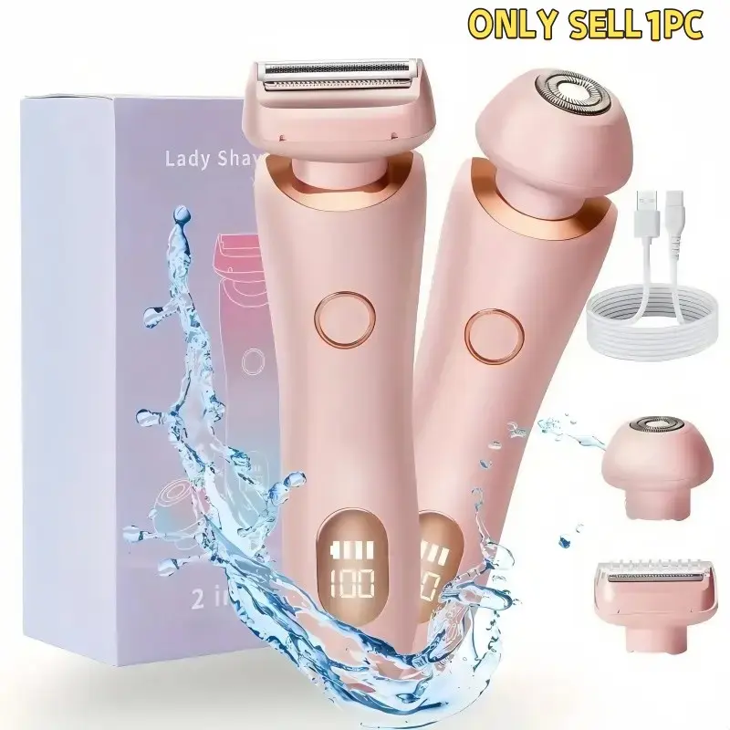 Women's Two-in-One Pink Mini Electric Shaver, Electric Shaver, Women's Electric Shaver, Women's Electric Hair Clipper