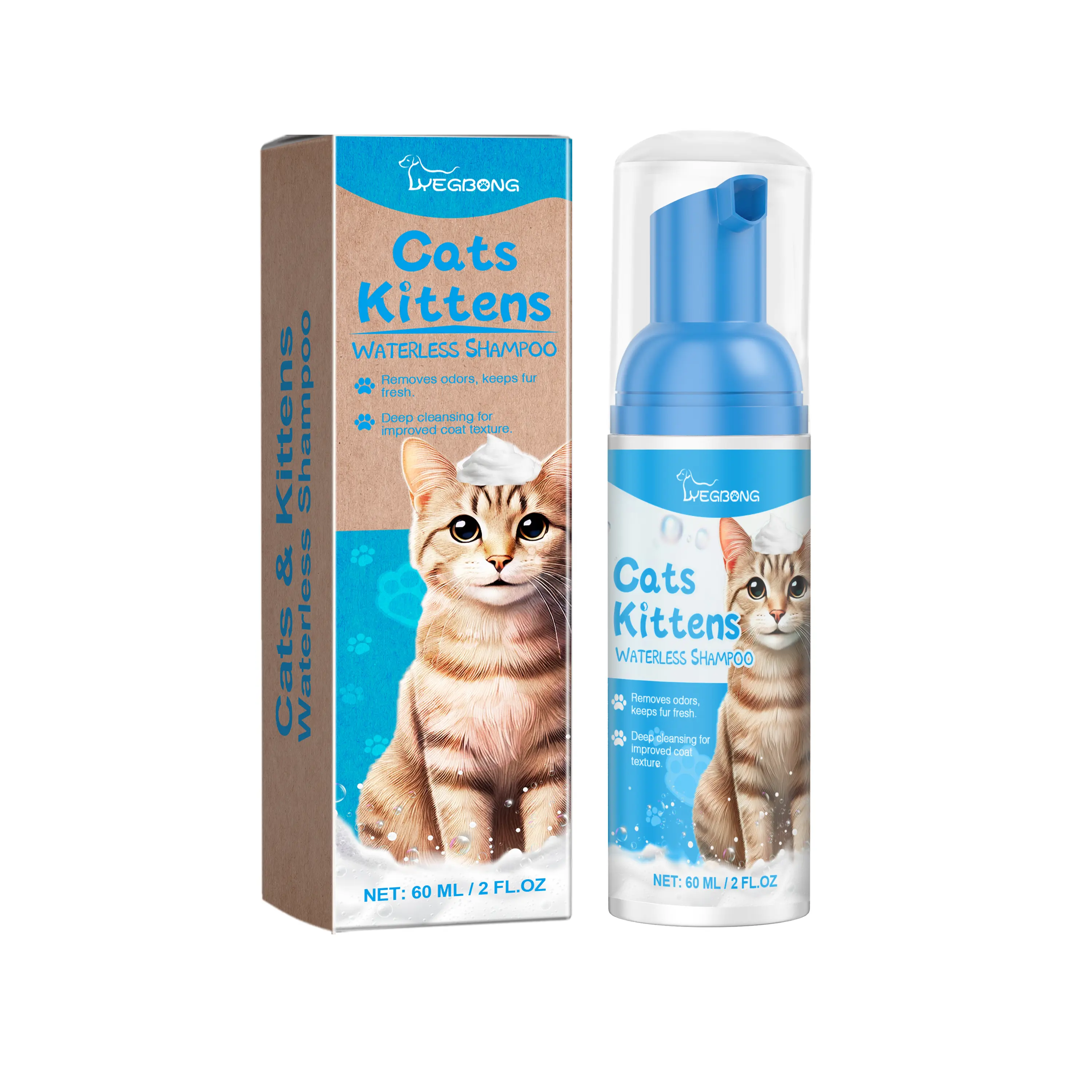 Yegbong Cat Cleaning Mousse - Gentle, Non-Irritating Cleaning Foam for Pet Care with Safe Use Design
