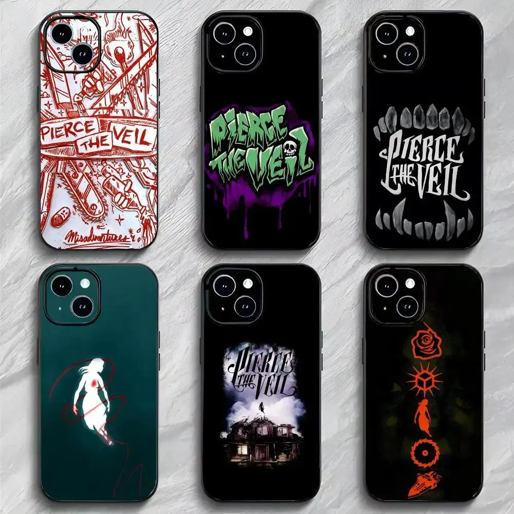 P-Pierce the V-Veil Post-Hardcore Band Phone Case, Emo Rock Music Fan Protective Cover Compatible with iPhone 11-17 Pro Max/Plus & Samsung Galaxy S23-S25