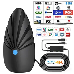 Indoor high-definition TV antenna, local channel TV antenna, supports 4K 1080p, high-definition reception with signal amplifier antenna, digital high-definition TV for indoor and outdoor living rooms, smart TV accessories, stable signal