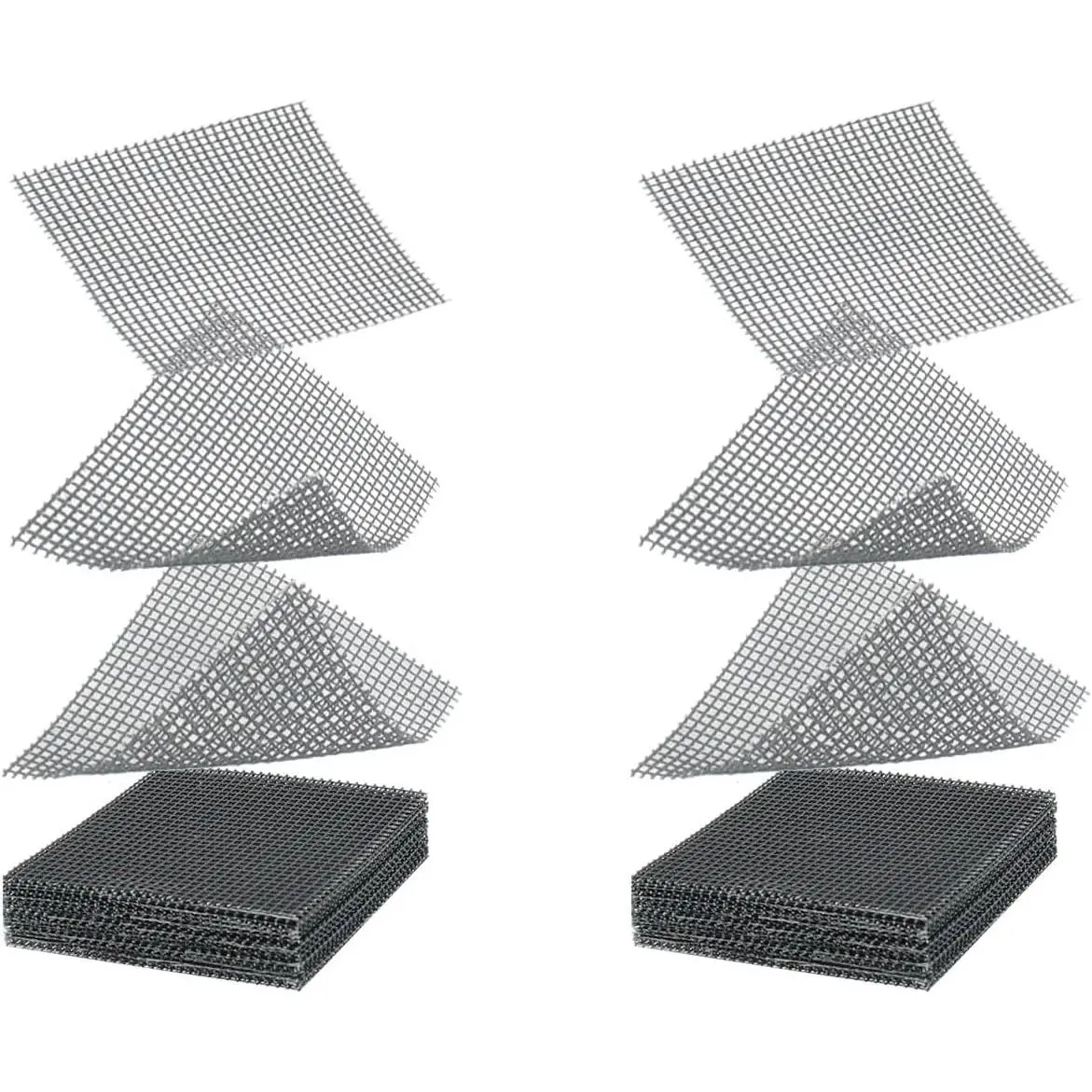 2-Inch Square Polyester Pot Hole Mesh Pad, 50-Count Plastic Bonsai Drainage Cover Grid Inserts for Potted Succulents, Soil Retention Planter Bottom Mat
