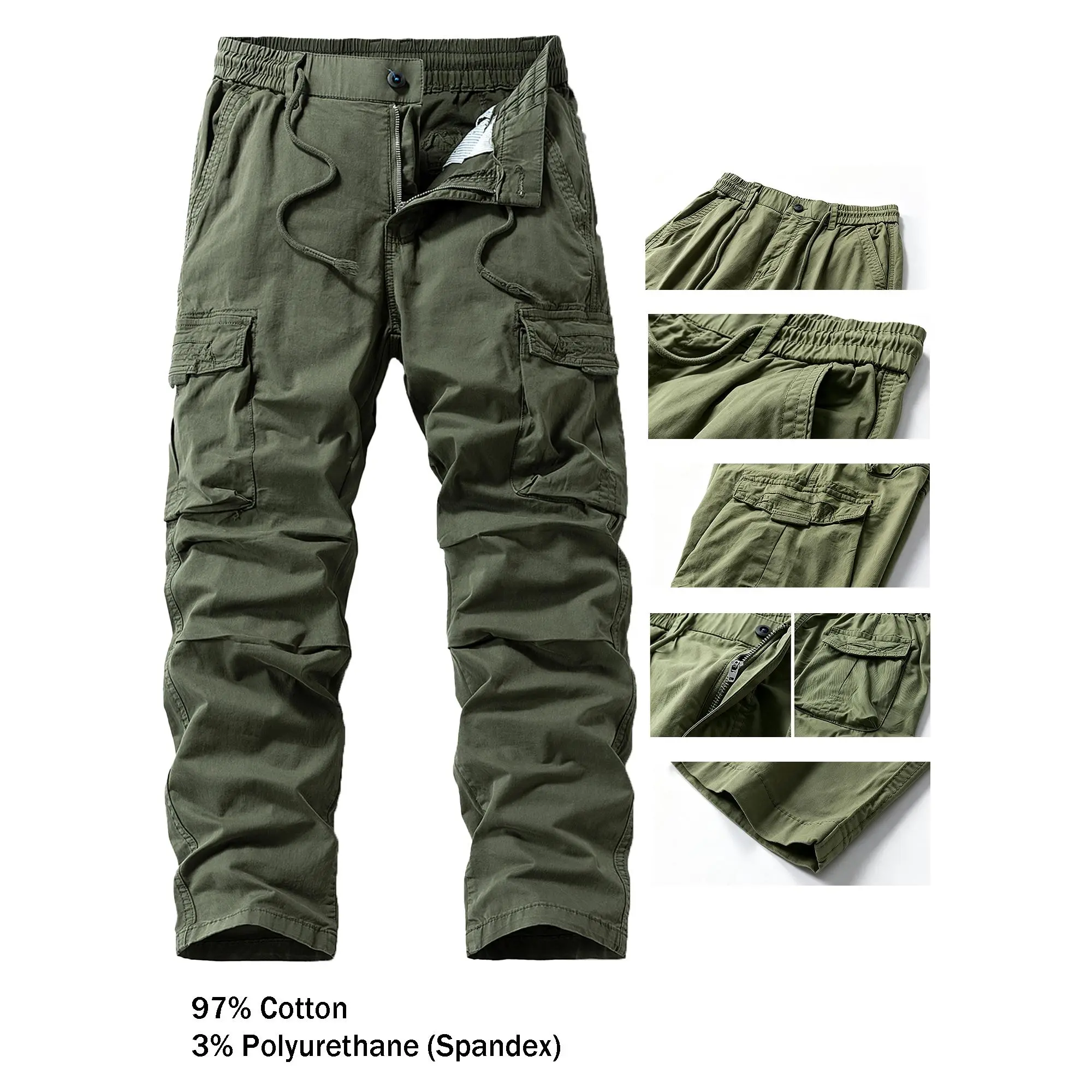 Men's Full-Length Sporty Chic Autumn Winter Climbing Pants - Retro Loose Comfortable Straight-Leg Outdoor Mountain Look Workwear Trousers, Multi-Size