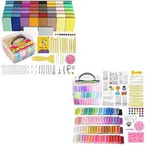 Polymer Clay 50+72 Colors, Modeling Clay for  DIY Starter Kits, Oven Baked Model Clay, , Non-Sticky,with Sculpting Tools, Ideal  for  and Artists (50+72 Colors)