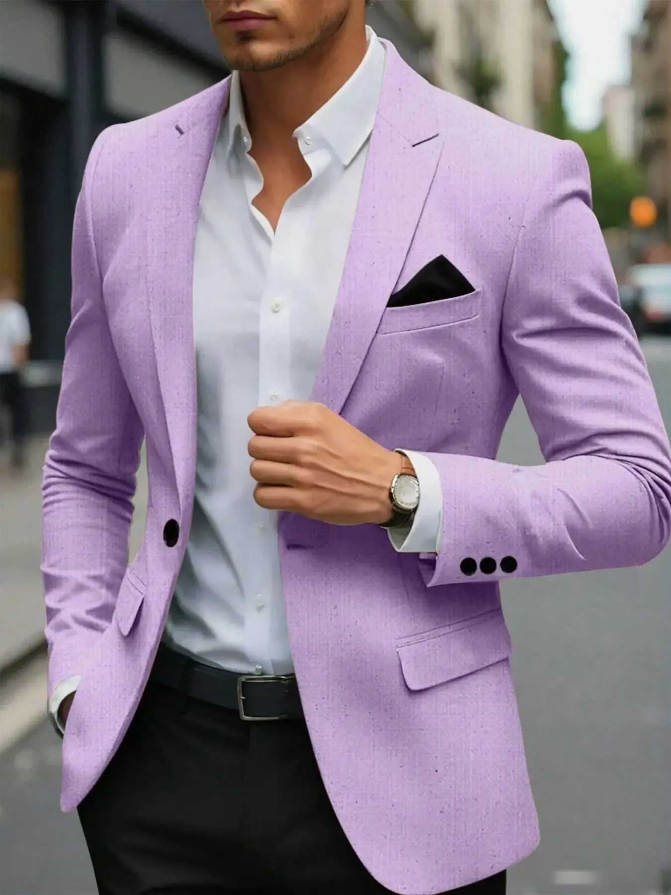 Men's Fashion Blazer, Lightweight Luxury Casual Business Style, Regular Fit Multi-Color Options, Elegant and Stylish, Single Button Design