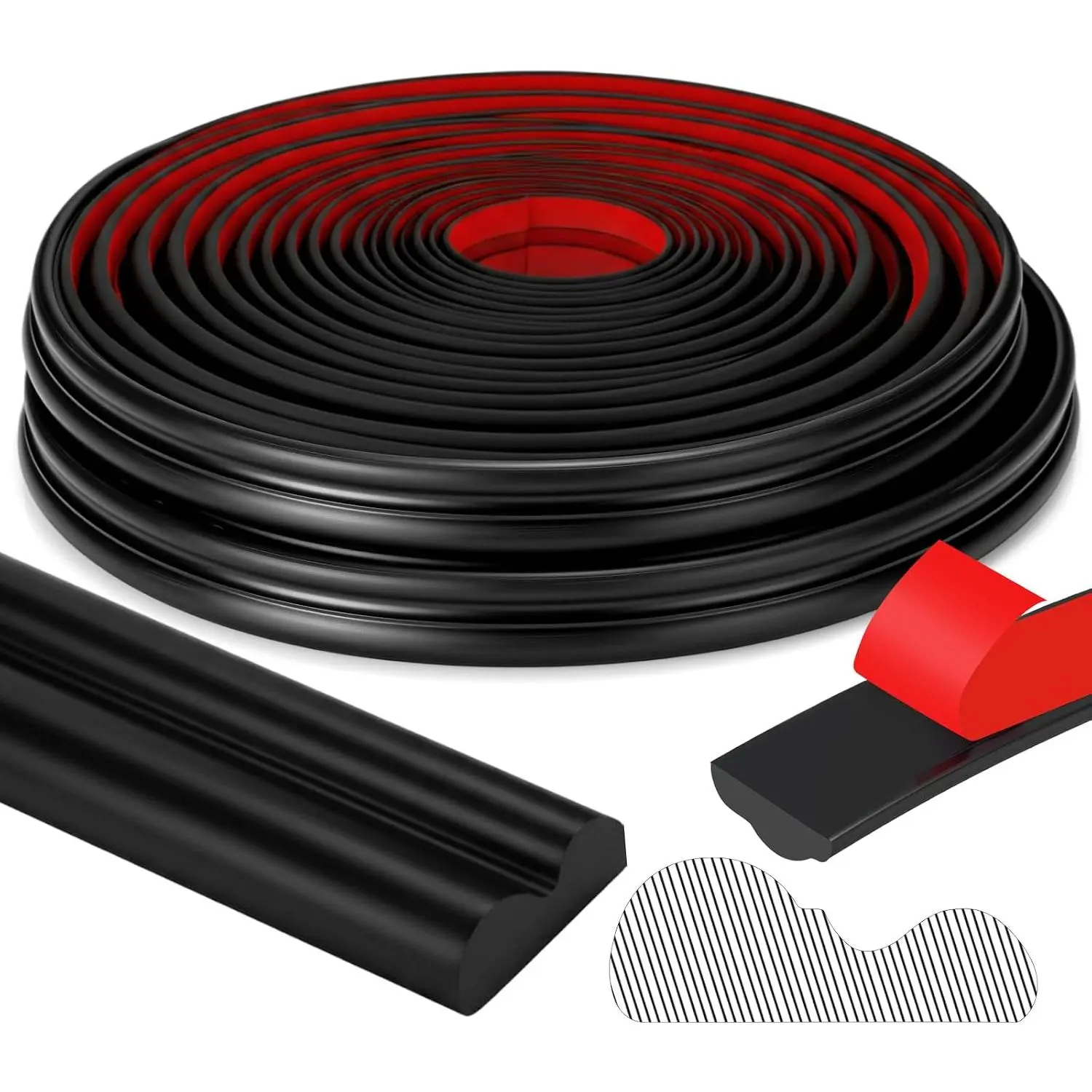 32.8ft x 0.9 Inch Flexible Peel and Stick Molding Trim for Wall, Baseboard, Backsplash, Tile , Chair Rail, Mirror-self Adhesive Moulding Trim for Bathroom Wall Door Floor Window, Black