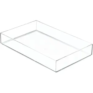 Clear Drawer Organizer, Plastic Tray for Makeup Storage on Bathroom Vanity, Dresser or Desk