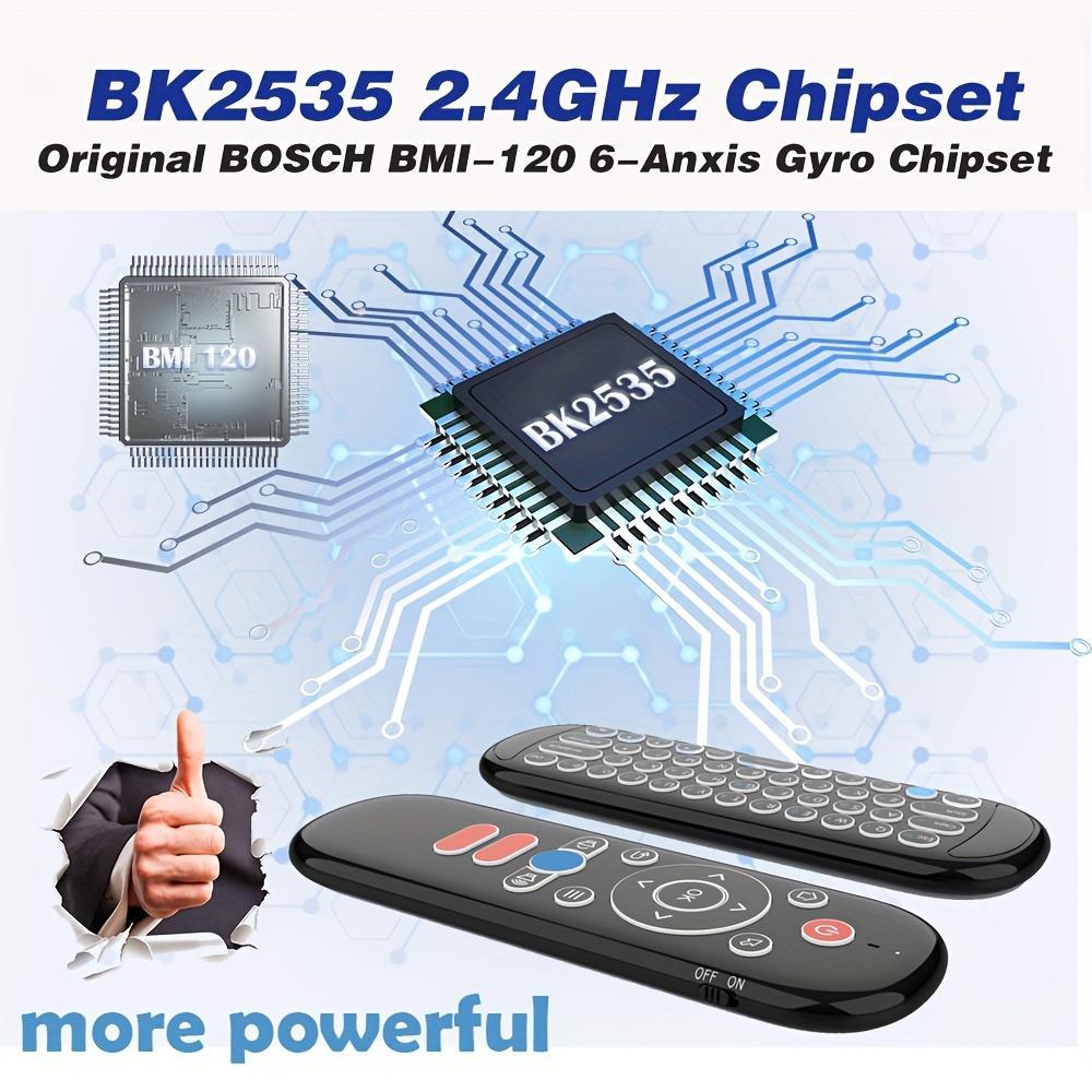 Wireless Remote Control Mouse with Mini Keyboard, Backlight Function, 6-Axis Gyroscope, Smart TV Voice Search, Suitable for Smart Tvs, Projectors, TV Boxes