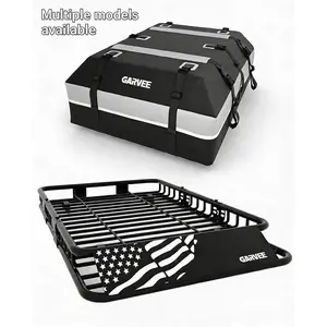 New Upgraded 1 Steel 3 Q195 Roof Frame||Electrophoresis + Spraying|Two Outdoor Reflective Stickers At The Rear|Printed With American Flag And Logo Luggage rack