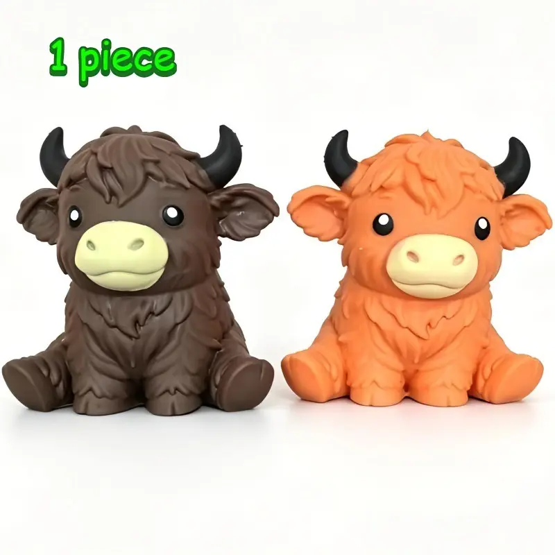 Jumbo Highland Cow Stress Balls Squishies Fidget Toy kawaii Highland Cow Soft Squeeze Ball Fidget Toy for Adults Slow-Rising Stress Relief Squeeze Toy Squishy Fidgets