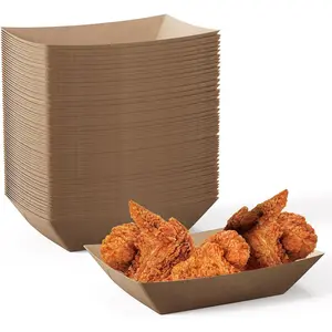 2-pound paper food trays, 100-pack disposable paper containers, used for holding snacks, fries, tacos, hot dogs, corn wraps, and food for barbecue parties