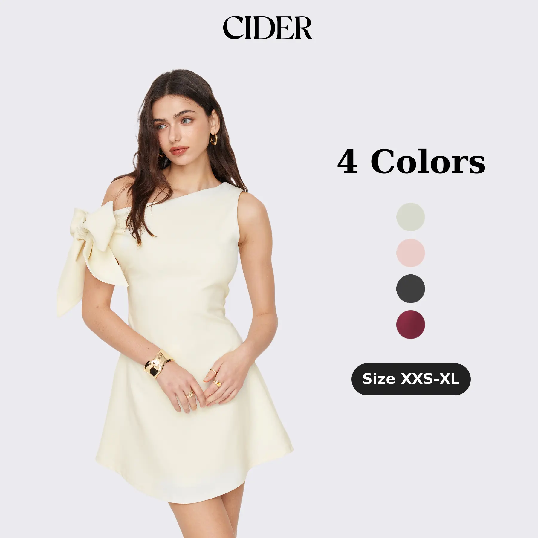 Cider Asymmetrical Neck Knotted Mini Dress Sleeveless Summer Dress For Women Date Night Casual Elegance Chic Womenswear SummerWins SummerFinds
