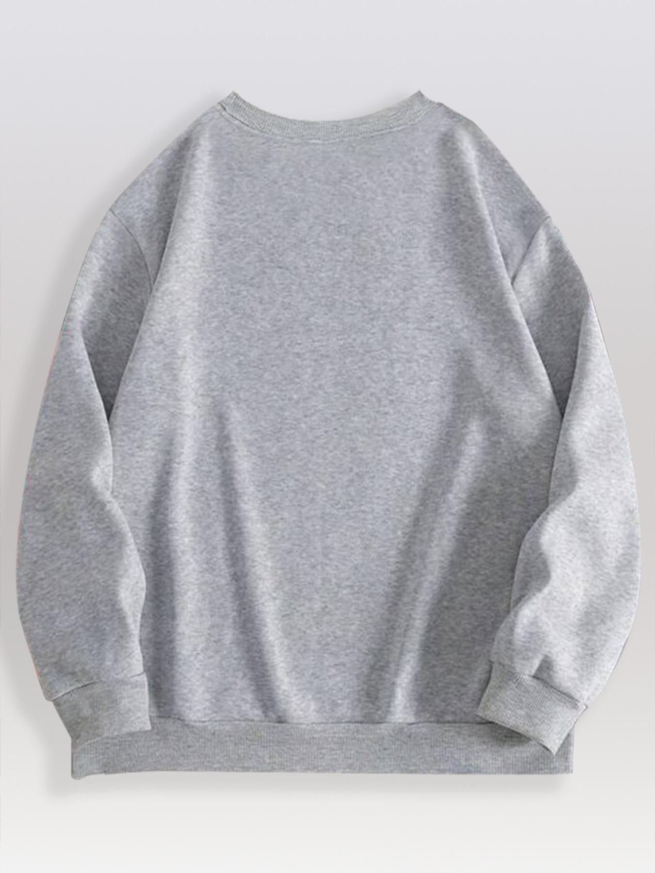 Women's Cartoon Cat & Pumpkin Print Crew Neck Sweatshirt, Casual Drop Shoulder Long Sleeve Pullover, Women's Fall & Winter Clothes for Daily Wear, Halloween