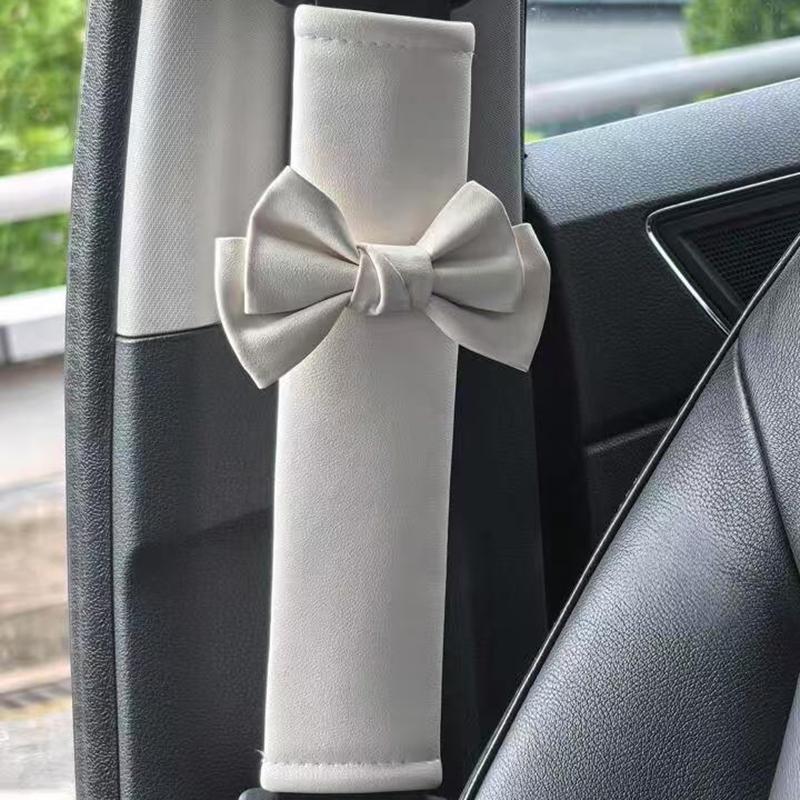 2026 New Cute Bowknot Design Car Seat Belt Cover Soft Comfort Shoulder Pad Girly Car Interior Decoration Accessories for Daily Commute Road Trip TikTokShop,summerwins