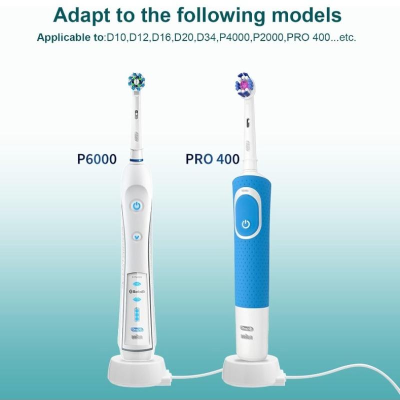 Electric Toothbrush Replacement Charger for Braun Oral-B Electric Toothbrush, Inductive Charging Base Portable Lightweight Oral-B Waterproof Power Cord Environmental ABS, Model 3757