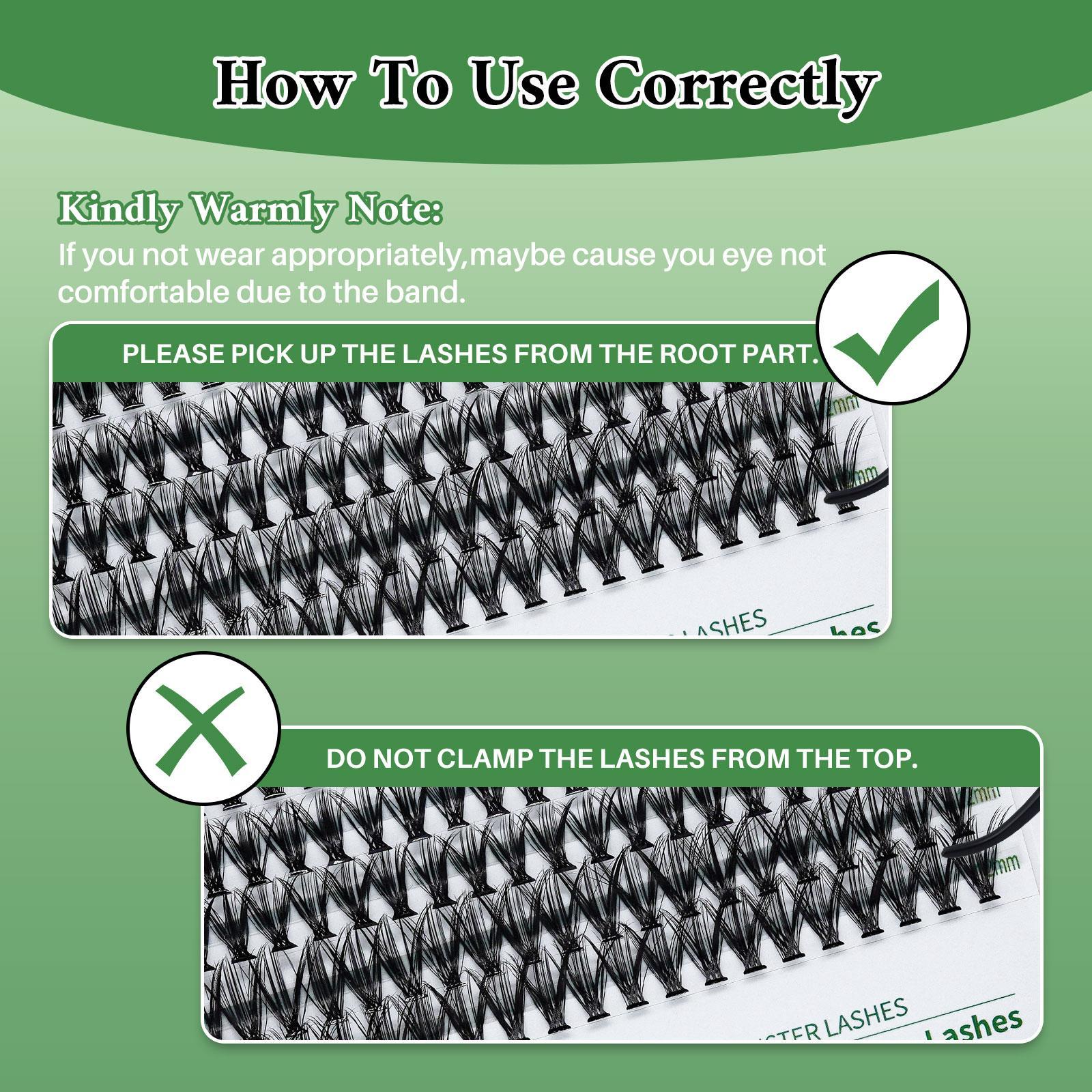 Eyelash Extension Kit, 280-Piece False Eyelash Set with 2 Glues, 2 Eyelash Removers, 2 Tweezers and 2 Brushes, Professional DIY Lash Cluster Eye Makeup Tool