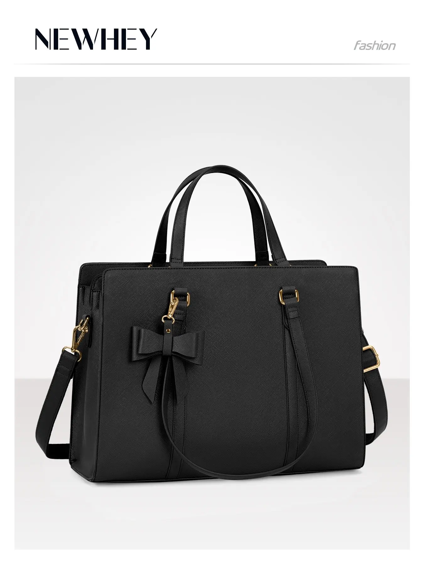 Women's 15.6 Inch Laptop Tote Bag, Waterproof Leather Computer Bag, Large Lightweight Briefcase, Professional Business Office Work Bag