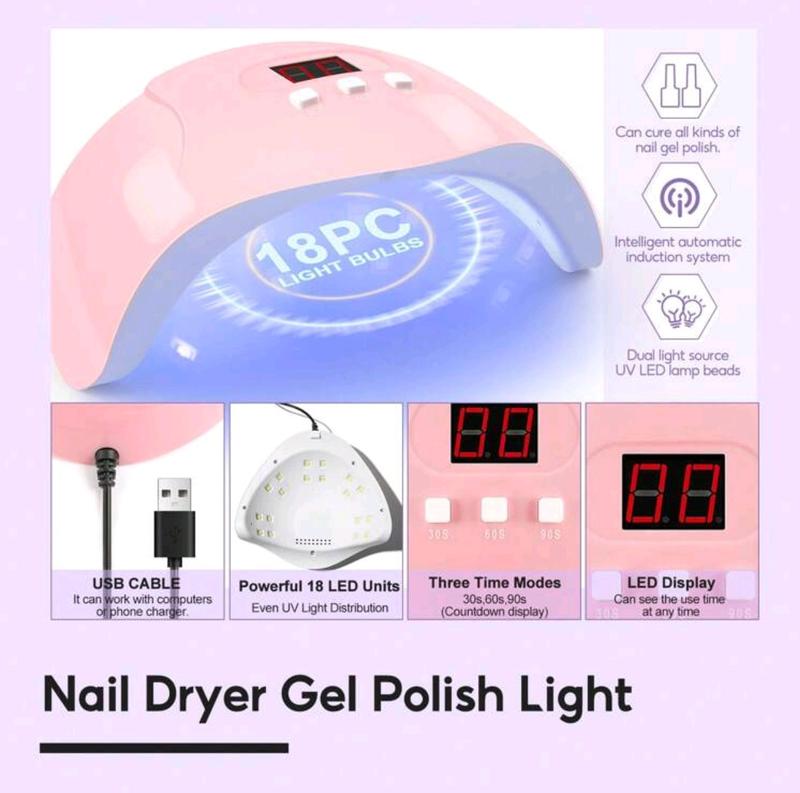12 Colors Nail Art Kit UV LED Nail Lamp Beginners Home Manicure