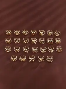 A trendy, individual, simple and full 26-letter women's ring