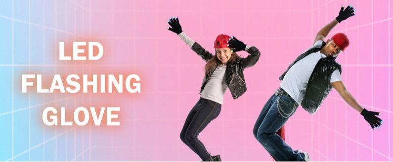 LED Light-Up Finger Gloves - Flashing Glow Rave Gloves, Perfect for Parties, Concerts & Nighttime Fun