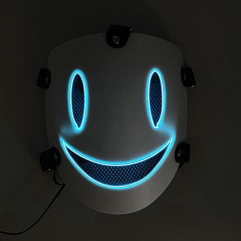 Japanese Anime Cosplay Face Mask Neon High Rise Invasion Mask LED Glowing Mask Sky invasion Masquerade Cosplay Prop