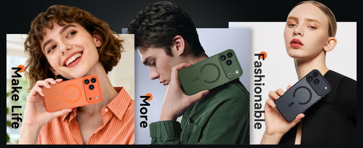 For iPhone 17 Pro Max Cases 16 15 14 13 12 Pro Max case ,[Upgraded Full Camera Protection] [Compatible with Magsafe] [Translucent Matte] Drop Protection Shockproof Protective Phone Cover case