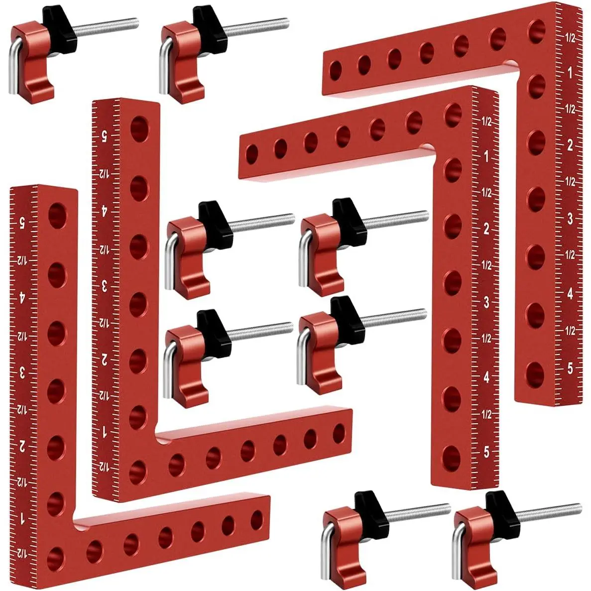 90  Clamp, Cabinet Clamp, 5.5" x 5.5"(14 x 14cm)  Alloy Right Angle square Tool, Corner Clamps for Woodworking Tools, Right Angle Clamp, Drawers, Picture Frame (4pack)