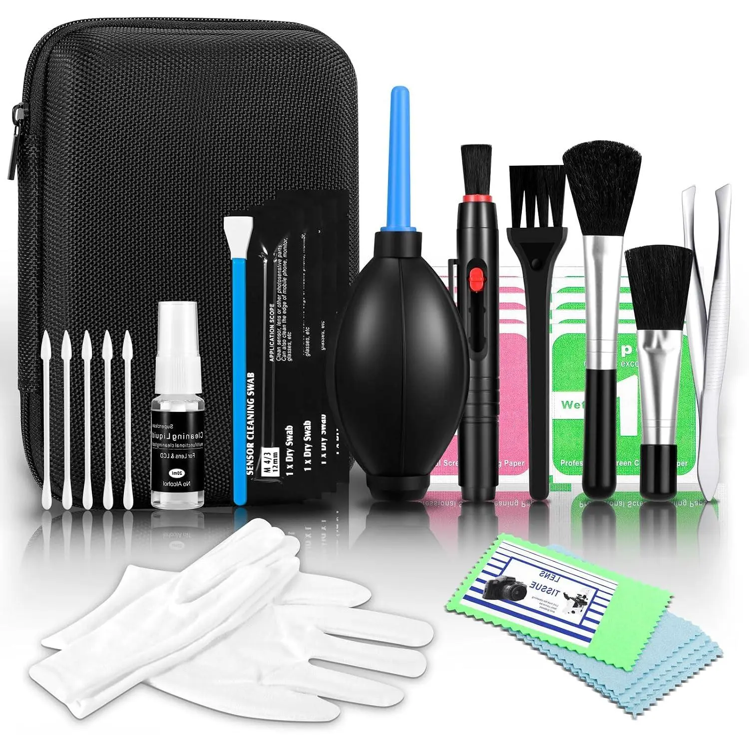 Camera Cleaning kit - Professional Camera Lens Cleaning Kit,Complete DSLR & Mirrorless Camera Sensor Cleaning Set Kit with Lens Pen, Blower, Brush, and Solution for Photography Essentials