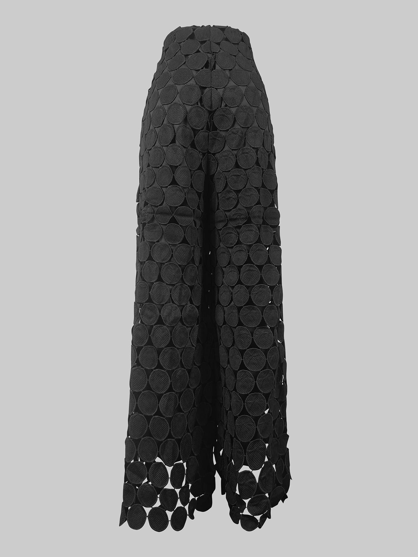 Women's Plain Black Hollow Out Wide Leg Pants, Casual Comfy High Waist Trousers for Daily Wear, Ladies Bottoms for All Seasons